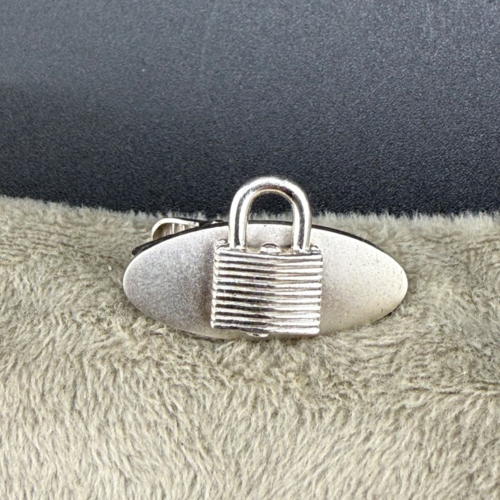 Vintage Master Lock  Tie Clip Silver Tone HLP NYC